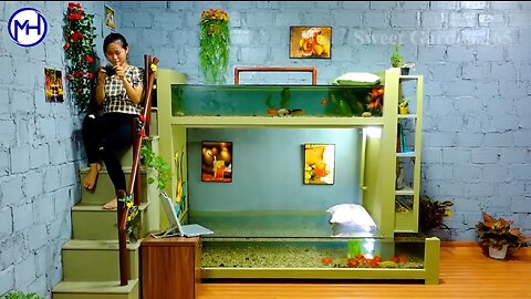 Unbelievable ideas! Make a masterpiece fish tank bunk bed at home