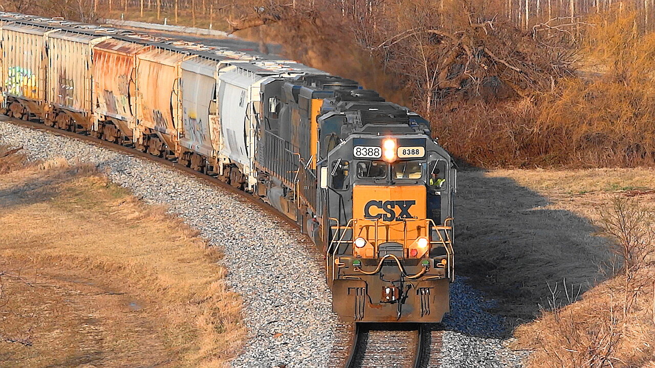 Small Csx A Short Chase of a CSX Train With 3 EMD Engines