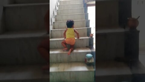 motivational steps|mauli climbing stairs|cute baby|shorts|