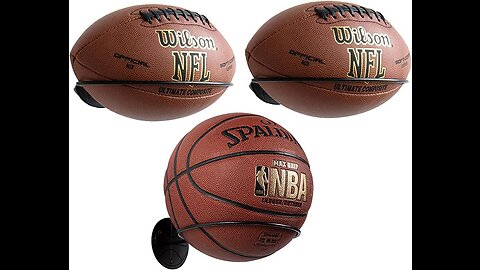 Wallniture SPORTA Wall Mount Football Ball Holder Organization and Storage Rack, Football Holde...