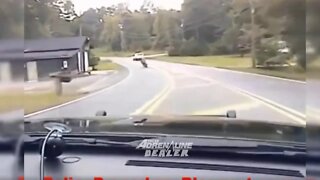 Cop Chases Motorcycle For Traffic Violation Ends Up Crashing Police Car