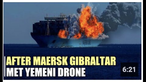 MERCILESSLY! Maersk Gibraltar container ship burned badly by Yemeni drones