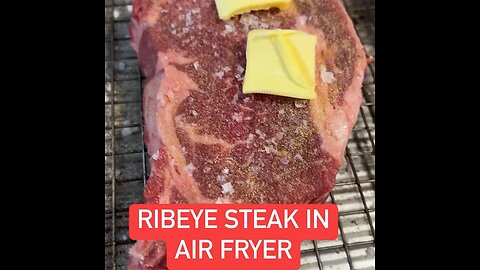 Ribeye steak in airfryer