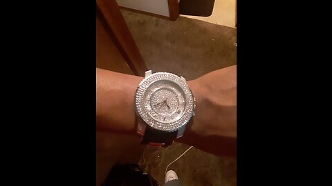 Hip Hop Inspired Men's Oversized Diamond Watch with ICY Dial and Bling-ed Out Case - Silicone B...
