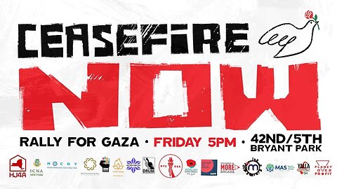 The #ceasefirenow Rally for Gaza #Palestine Bryant Park 10/20/23 hosted by @nycDSA