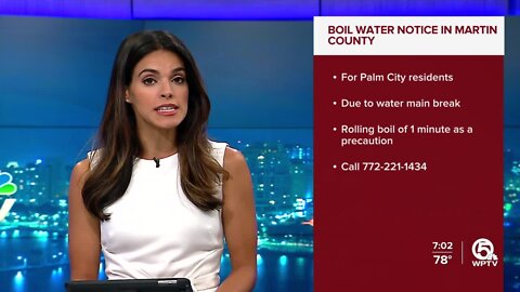 Boil water advisory in effect for Palm City residents