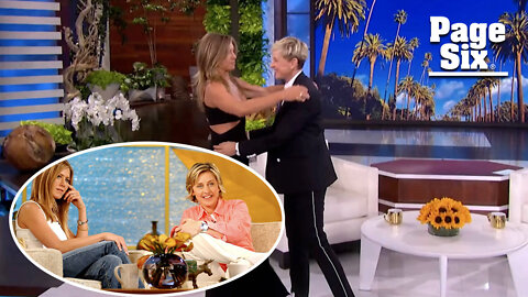 Jennifer Aniston jokes about Brad Pitt divorce, therapy in 'Ellen' farewell