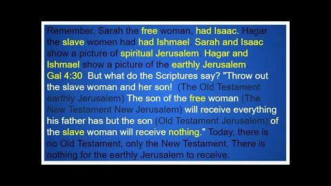 Sara is the body of Christ and Hagar Is the Jews #israelconnection