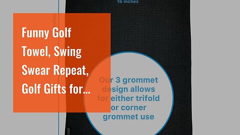 Funny Golf Towel, Swing Swear Repeat, Golf Gifts for Men - Golf Accessories for Men, Embroidere...