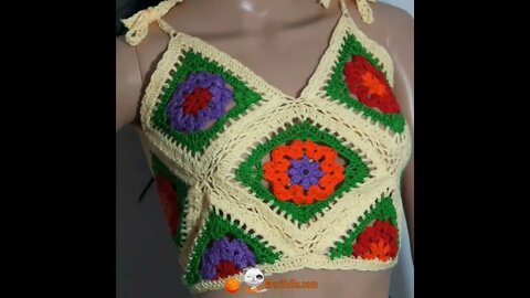 How to crochet crop top written pattern in description