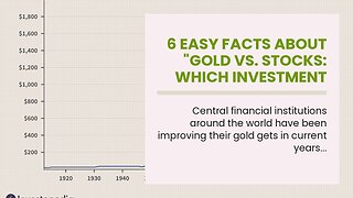 6 Easy Facts About "Gold vs. Stocks: Which Investment Option is Better?" Shown