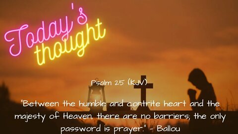 Daily Scripture and Prayer|Today's Thought - Psalm 25