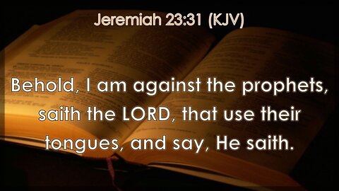 JEREMIAH 23 ~ Reveals MANY Ministers TODAY as Does The 1965 Prophecy