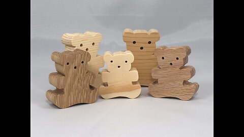Handmade Wood Toy Teddy Bears from My Itty Bitty Animal Collection