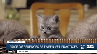 Price differences between veterinarian practices