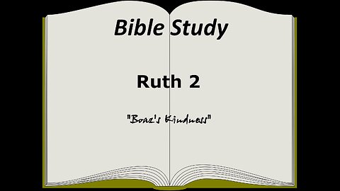 Ruth 2 Bible Study