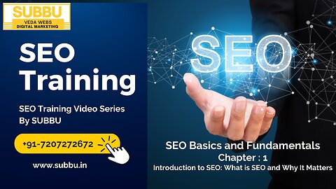 Chapter: 1 Mastering SEO Unveiling the Basics and Importance | Your Ultimate SEO Training Guide #SEO