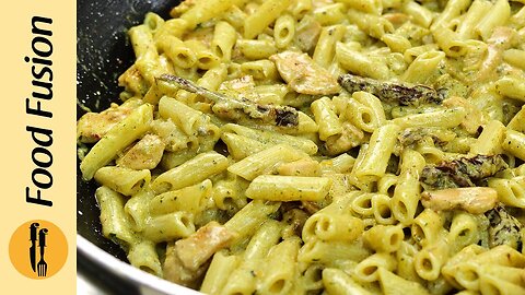 Creamy Pesto Pasta 🍝 with Sun Dried Tomatoes recipe by Food Fussion