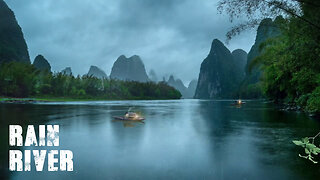Beautiful River in the Rain, White Noise, Music for Sleep Relaxsation Inomnia Healing Yoga Spa Meditation