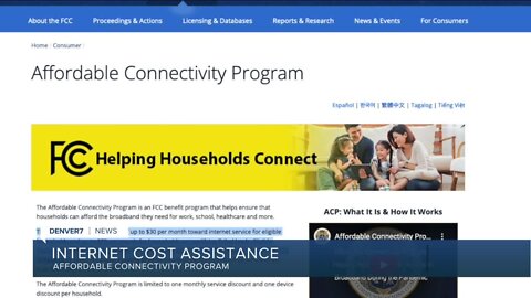 Affordable Connectivity Program helps pay for internet