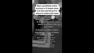 Start a profitable online business in 3 simple steps!