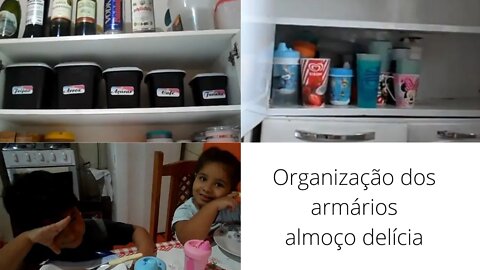 Organização no armário da cozinha -Mini Tour pelos armários- Macarrão de panela de pressão- Domingo