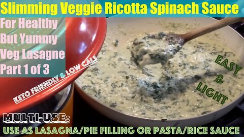 Skinny Ricotta & Spinach Filling Sauce For Guilt Free Yummy Lasagna Part 1 of 3. Low Calories