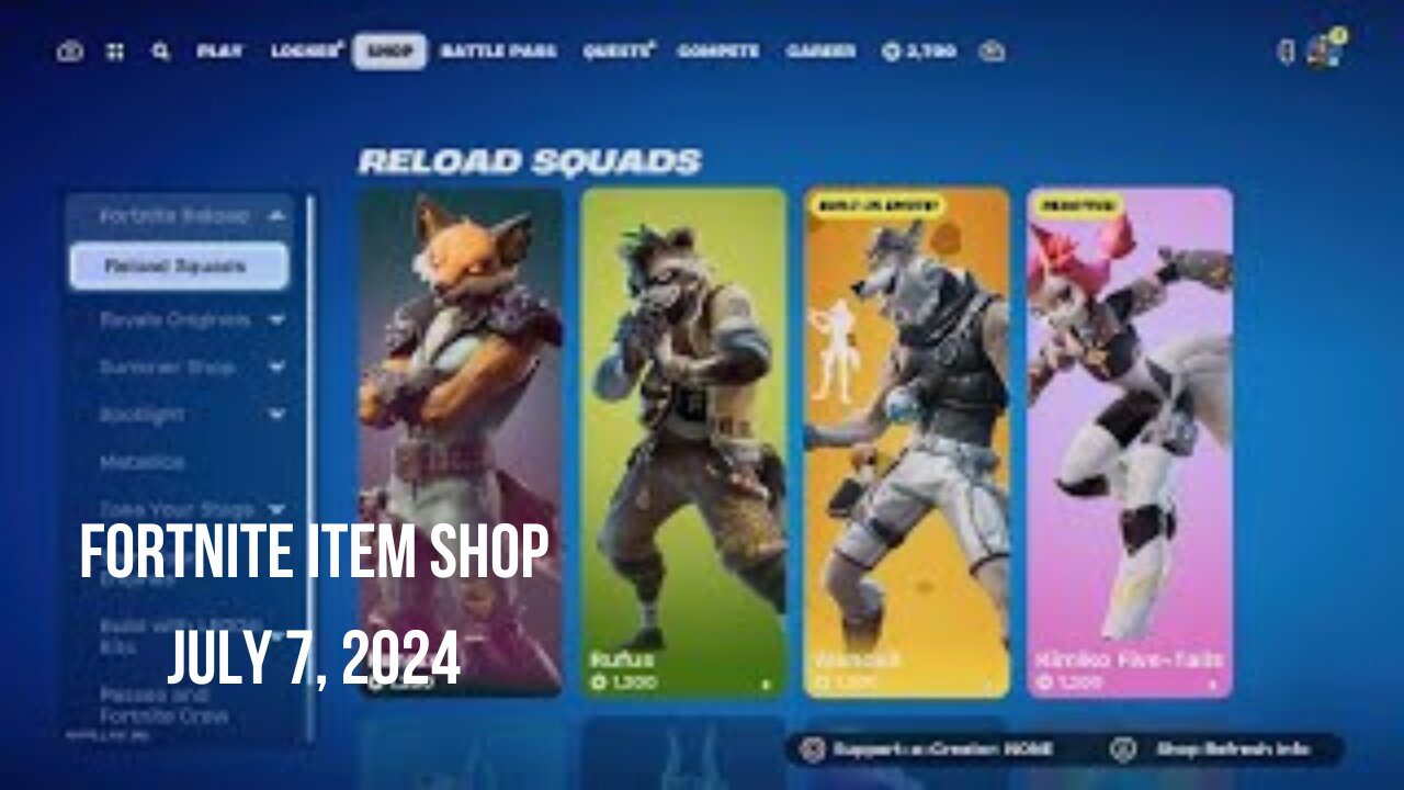 Fortnite Item ShopJuly 7, 2024