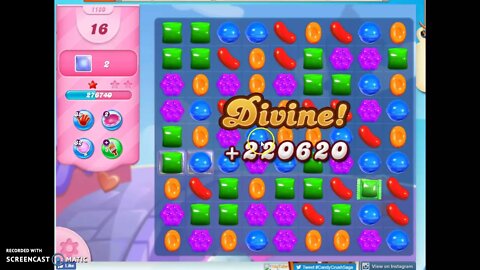 Candy Crush Level 1180 Audio Talkthrough, 1 Star 0 Boosters