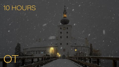Blizzard at Schloss Ort Castle, Austria | Howling Wind & Blowing Snow | Relax | Study | Sleep