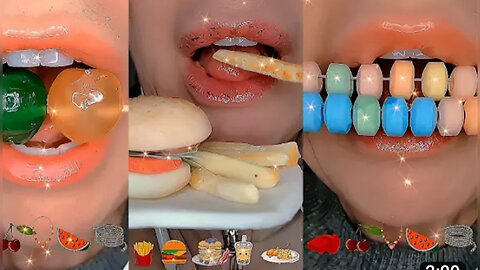 Satisfying ASMR Eating emoji Food Compilation Mukbang 먹방 - 2023 - 3