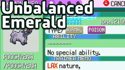 Pokemon Unbalanced Emerald - GBA Hack ROM doesn't have Steel - Dark Type, no ability