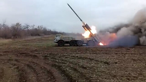 Russian Uragan MLRS conducts combat work in Ukraine