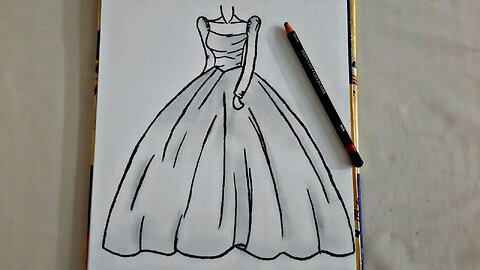 Frock drawing easy " Dress drawing easy ; Dress design sketch