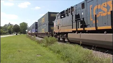 CSX I008 Intermodal Double-Stack Train with Georgia Road Emblem From Berea, Ohio September 2, 2023