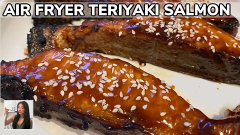 🐟 10 Min Air Fryer Teriyaki Salmon w/ Homemade Teriyaki Sauce Recipe (空气炸三文鱼) | Rack of Lam