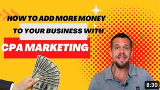 CPA Marketing For Beginners - SHOCKING SECRET To Add More Cash Flow To Your Business FAST P1