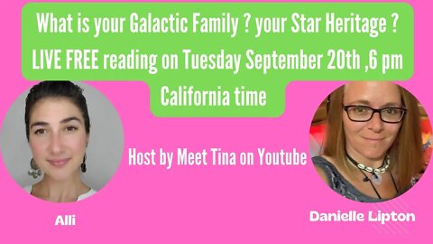 FREE LIVE Event What's your Galactic Origin , by Tree of Life sept 20th 6 pm PST