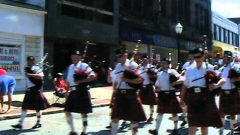 Bagpipes at the Fitchburg Ma july 4th parade 2012.AVI