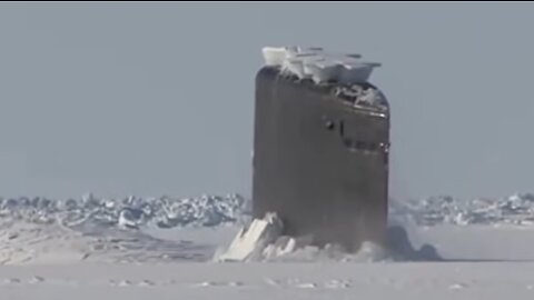 Giant Submarine Breaks Through Ice