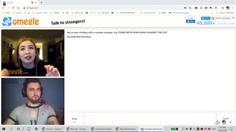 OMEGLE POLITICAL ADVENTURES. EPISODE 13. Instead of discussion, she shows hatred and leaves.