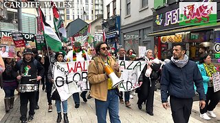March for Palestinian Children, Caroline Street, Cardiff Wales