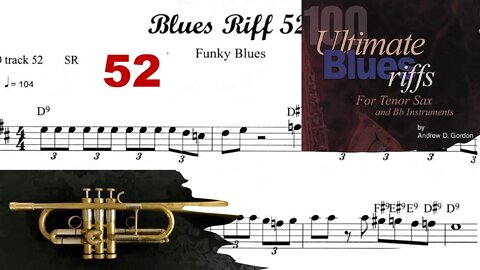 100 Ultimate Blues Riffs (Bb) by Andrew D. Gordon 052 - Sax, Trumpet and Play-along (Rock Blues)