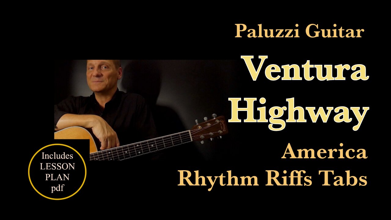 America Ventura Highway Guitar Lesson [Rhythm Strum Riff Tab]