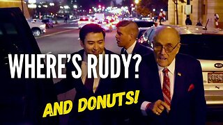 Chasing Rudy Giuliani and gobbling down donuts.
