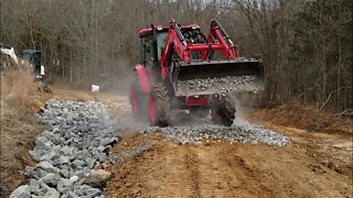 Building a new road IT'S DONE! PART 1 OF 2 completion! Branson tractor & more