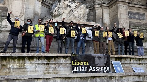Julian Assange Supporters Rally in Paris, France