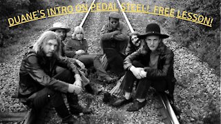 "Statesboro Blues" by The Allman Brothers intro on pedal steel. Free pedal steel lesson.