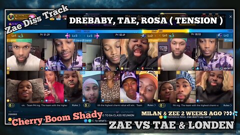 PT.3 CHERRY BOOM here - ZAE VS TAE & LONDEN - SHAMAR VS ROSA - FT.DREBABY,MILAN- zae diss song