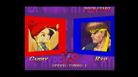 Hyper Street Fighter 2 Nerf AI (PS2) - Cammy (Super T/X) - Hardest - No Continues